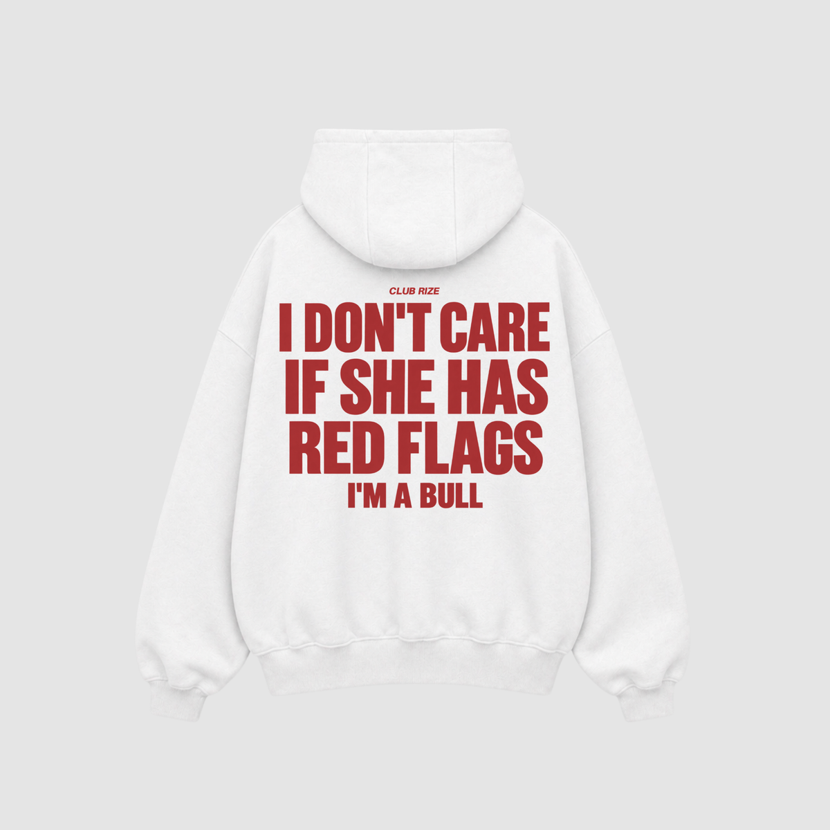 I Don't Care If She Has Red Flags, I'm a Bull Hoodie – Rückenansicht mit Print | CDR