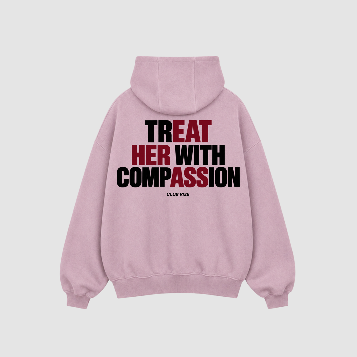 Treat Her With Compassion Hoodie – Detailansicht Print | CDR