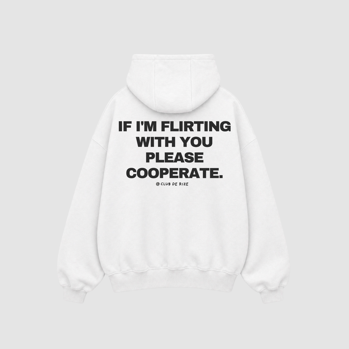 If I'm Flirting With You, Please Cooperate Hoodie – Rückenansicht mit Print | CDR