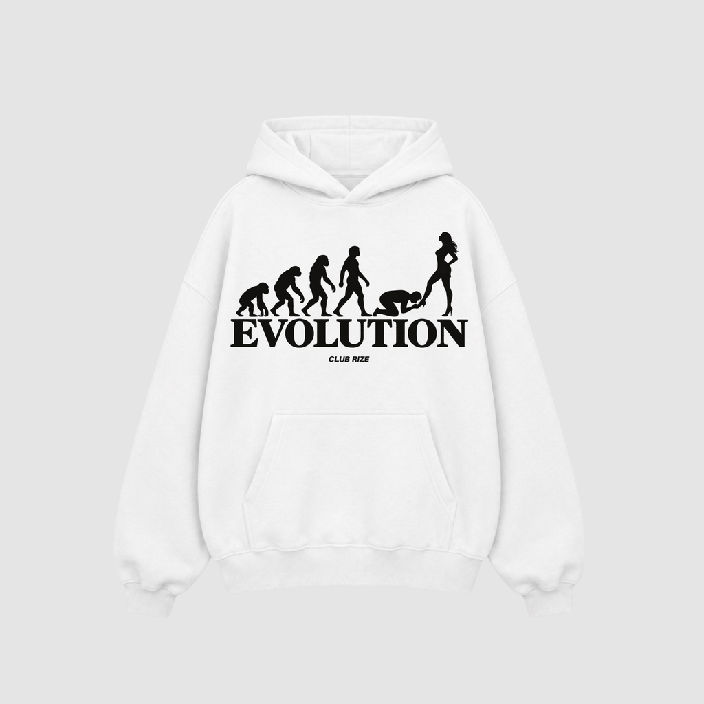 Evolution Never Stops Hoodie – Rückenansicht mit Print | CDR