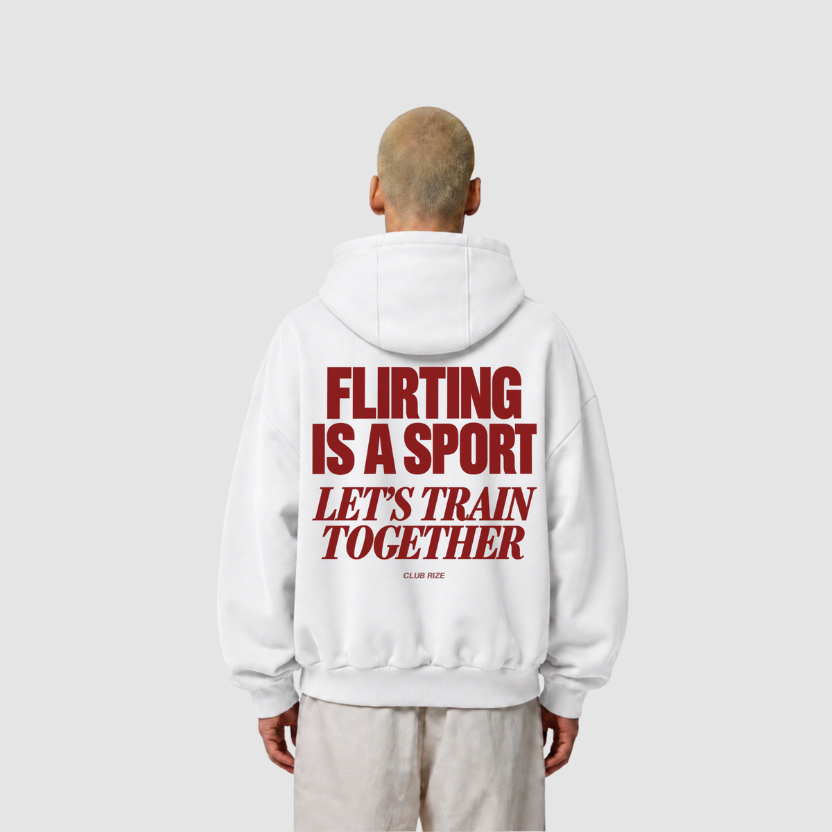Flirting Is a Sport, Let's Train Together Hoodie – Frontansicht | CDR