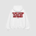 I'm Not Flirting, I'm Just Hot and Friendly Hoodie – Rückenansicht mit Print | CDR