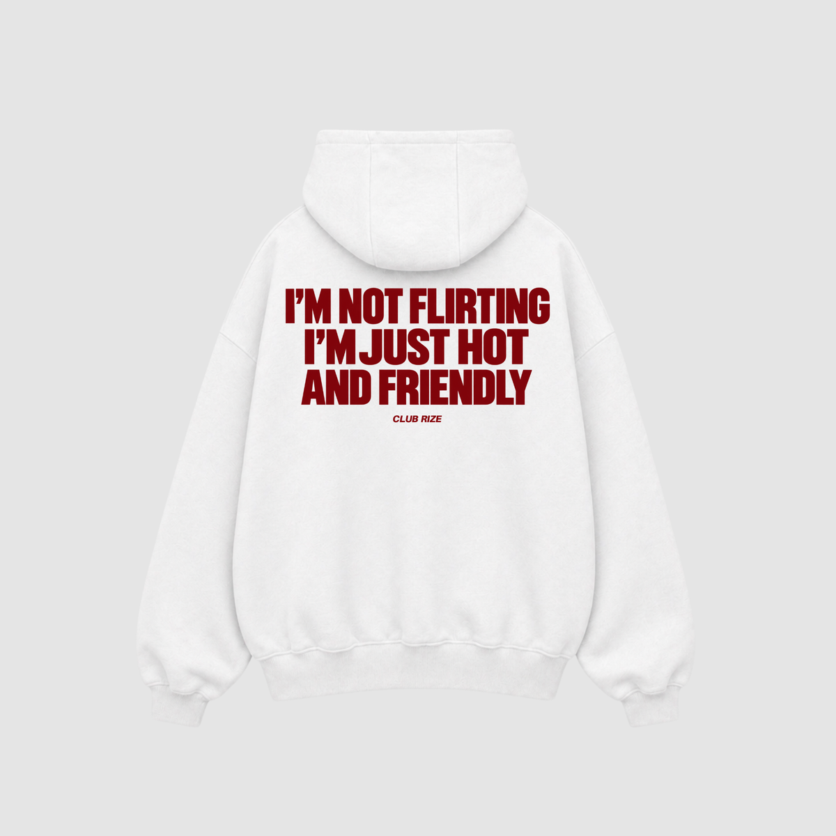 I'm Not Flirting, I'm Just Hot and Friendly Hoodie – Rückenansicht mit Print | CDR