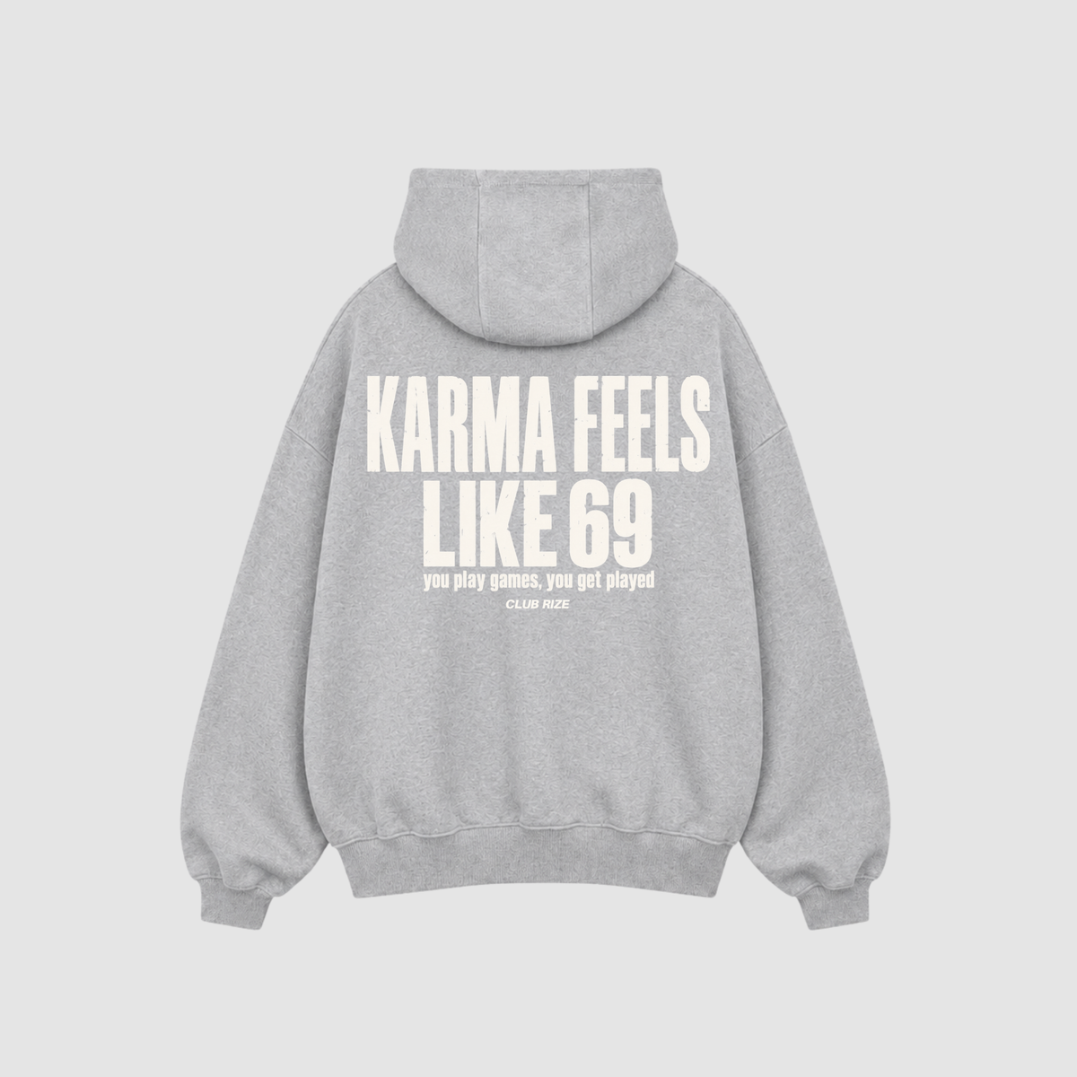 Karma Feels Like 69 Hoodie von CDR – Nahaufnahme