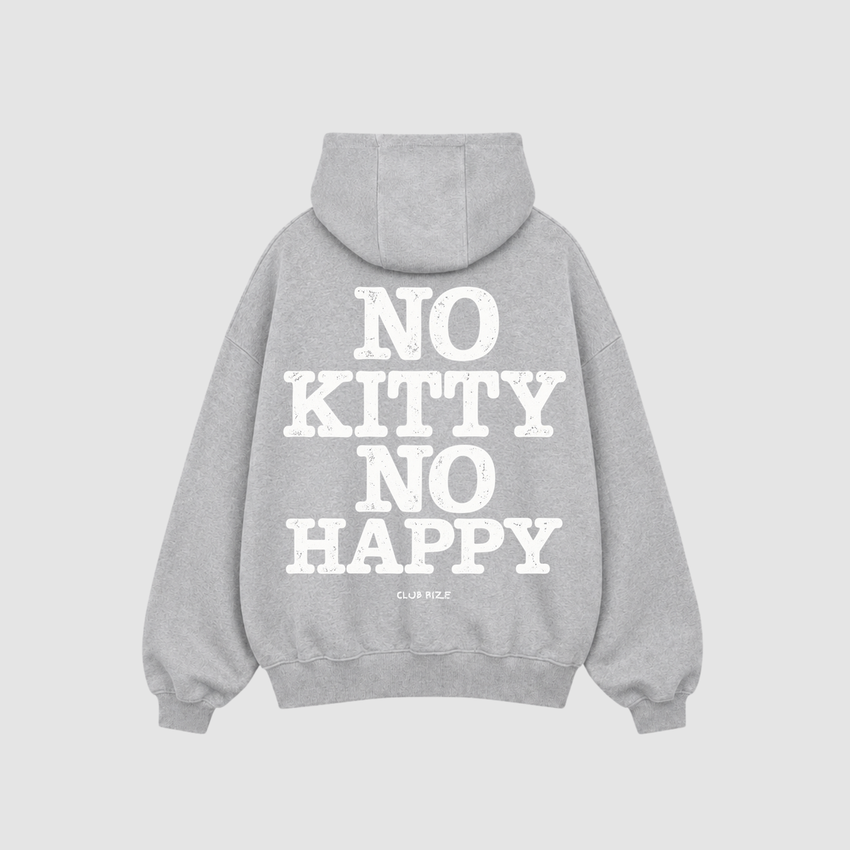 No Kitty No Happy Hoodie von CDR – Nahaufnahme