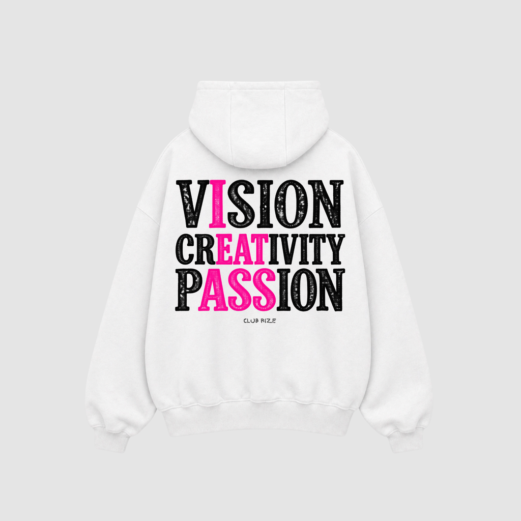 Vision. Creativity. Passion. Hoodie – Rückenansicht mit Print | CDR