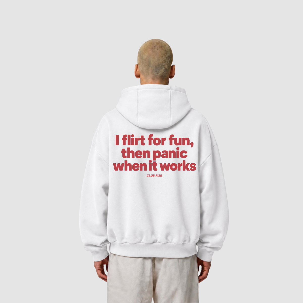 I Flirt for Fun, Then Panic When It Works Hoodie – Frontansicht | CDR