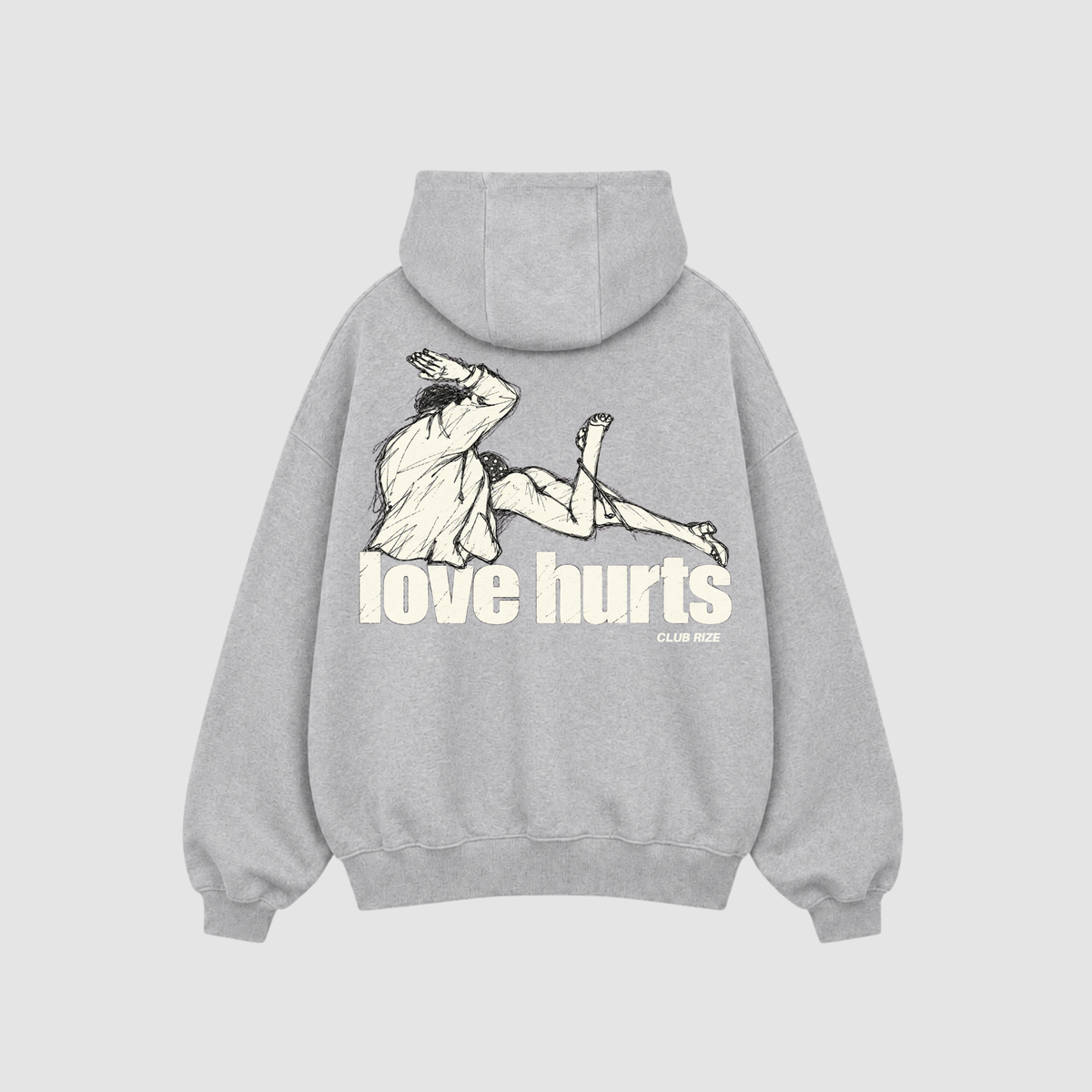 Love Hurts Hoodie von CDR – Nahaufnahme
