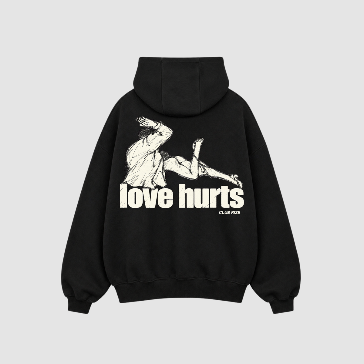 Love Hurts Hoodie – Rückenansicht mit Print | CDR