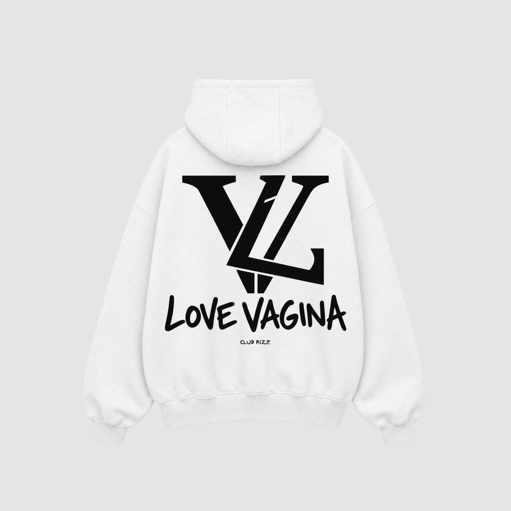 Love Vagina Hoodie – Rückenansicht mit Print | CDR