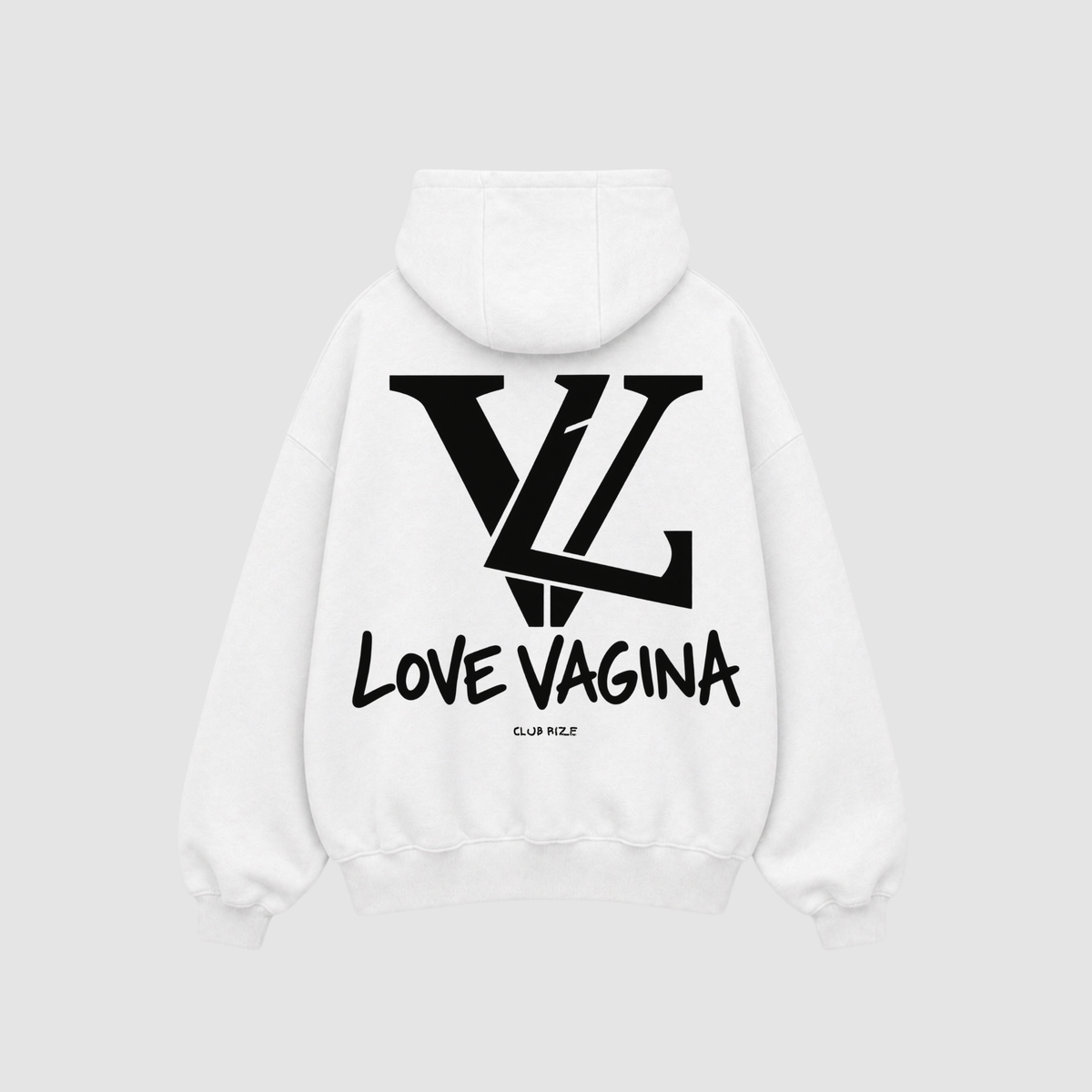 Love Vagina Hoodie – Rückenansicht mit Print | CDR