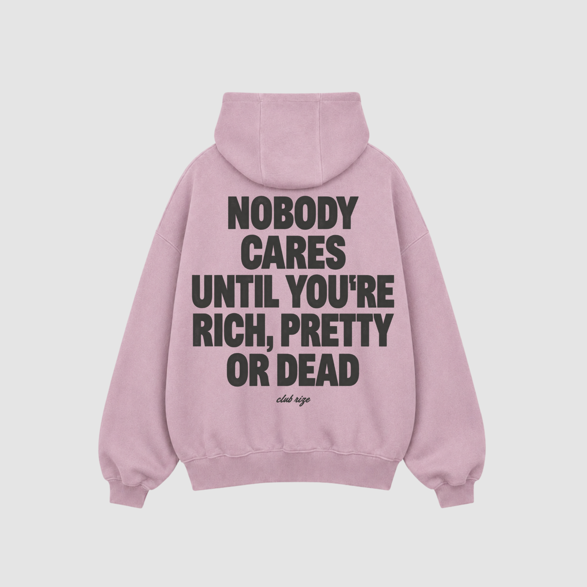 Nobody Cares Hoodie von CDR – Nahaufnahme