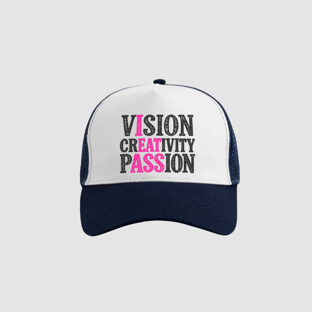 Vision. Creativity. Passion. Cap – Detailansicht Print | CDR