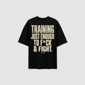 Training Just Enough to F*ck & Fight T-Shirt – Rückenansicht mit Print | CDR