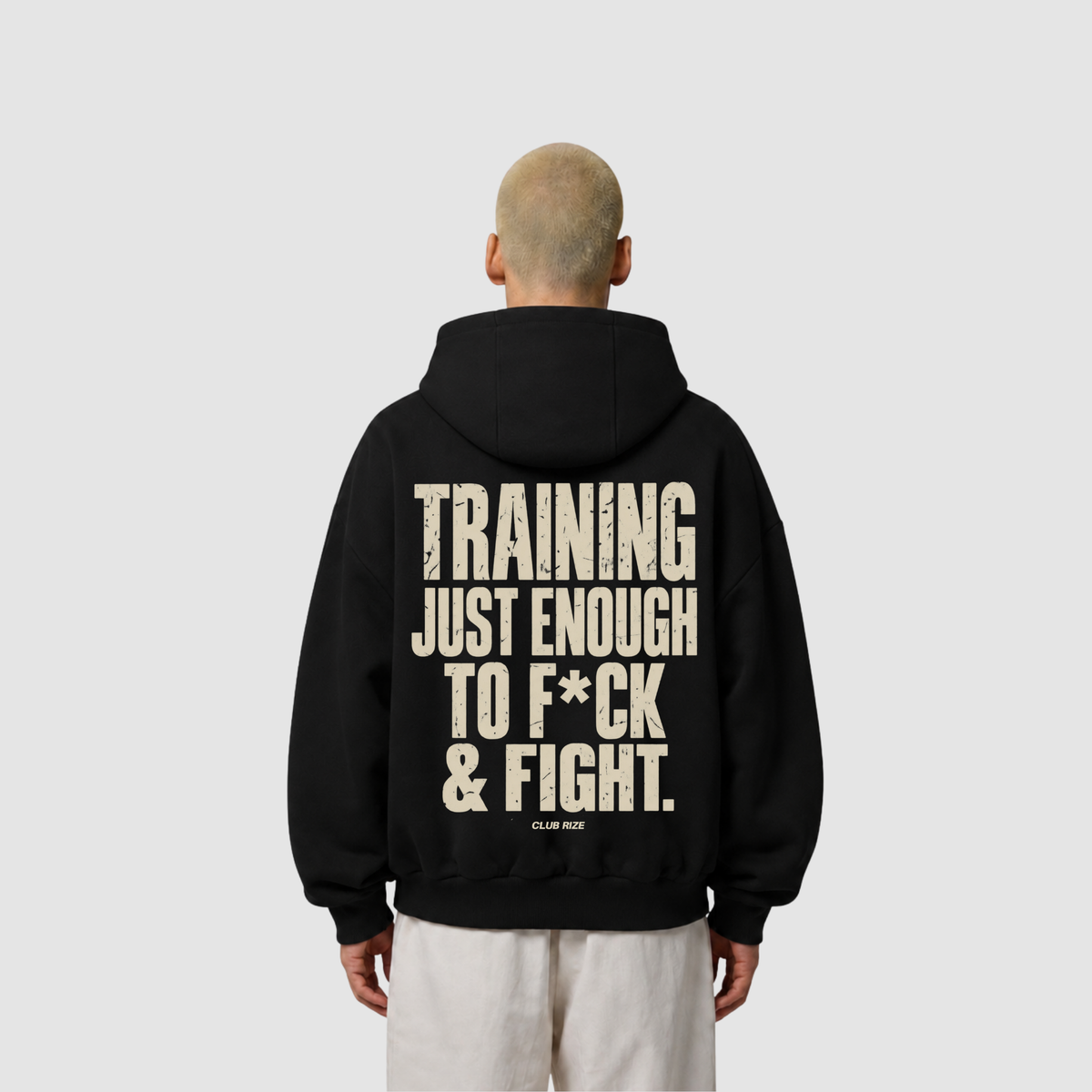 Training Just Enough to F*ck & Fight Hoodie – Frontansicht | CDR
